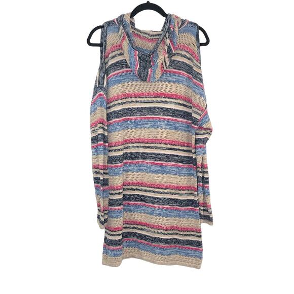 Torrid 1x Striped knit Hoodie Knit Tunic multi-color - Picture 3 of 5